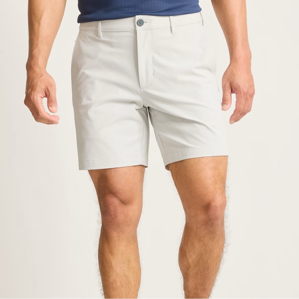 Peter Millar Chino Shorts Mens 42 Chino Solid Stone Flat Front Golfing Short